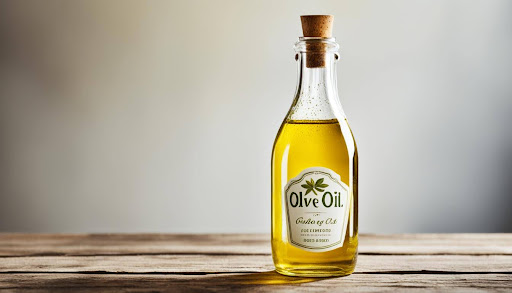 An olive oil in a bottle